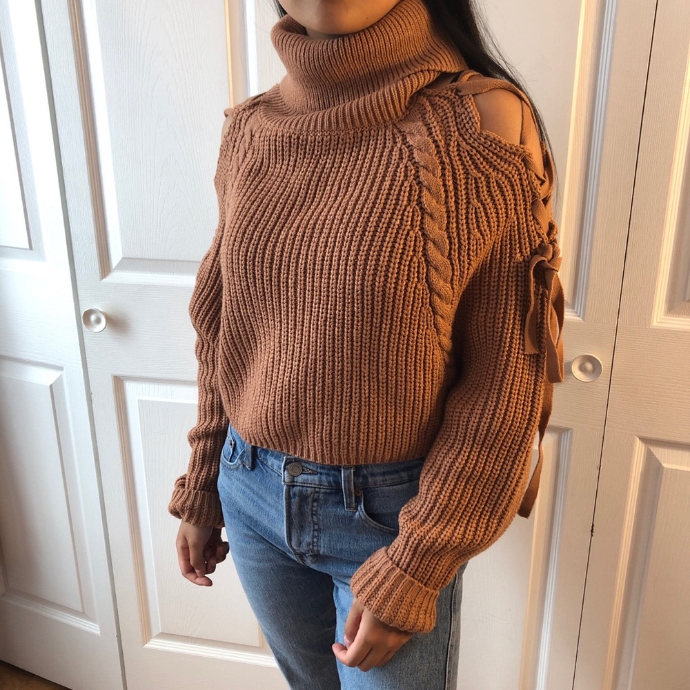 knit turtle neck sweater